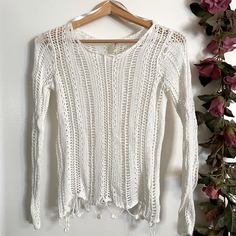RVCA Crochet Knit Top Sweater
